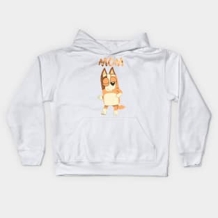 Bluey Mom Brown Kids Hoodie